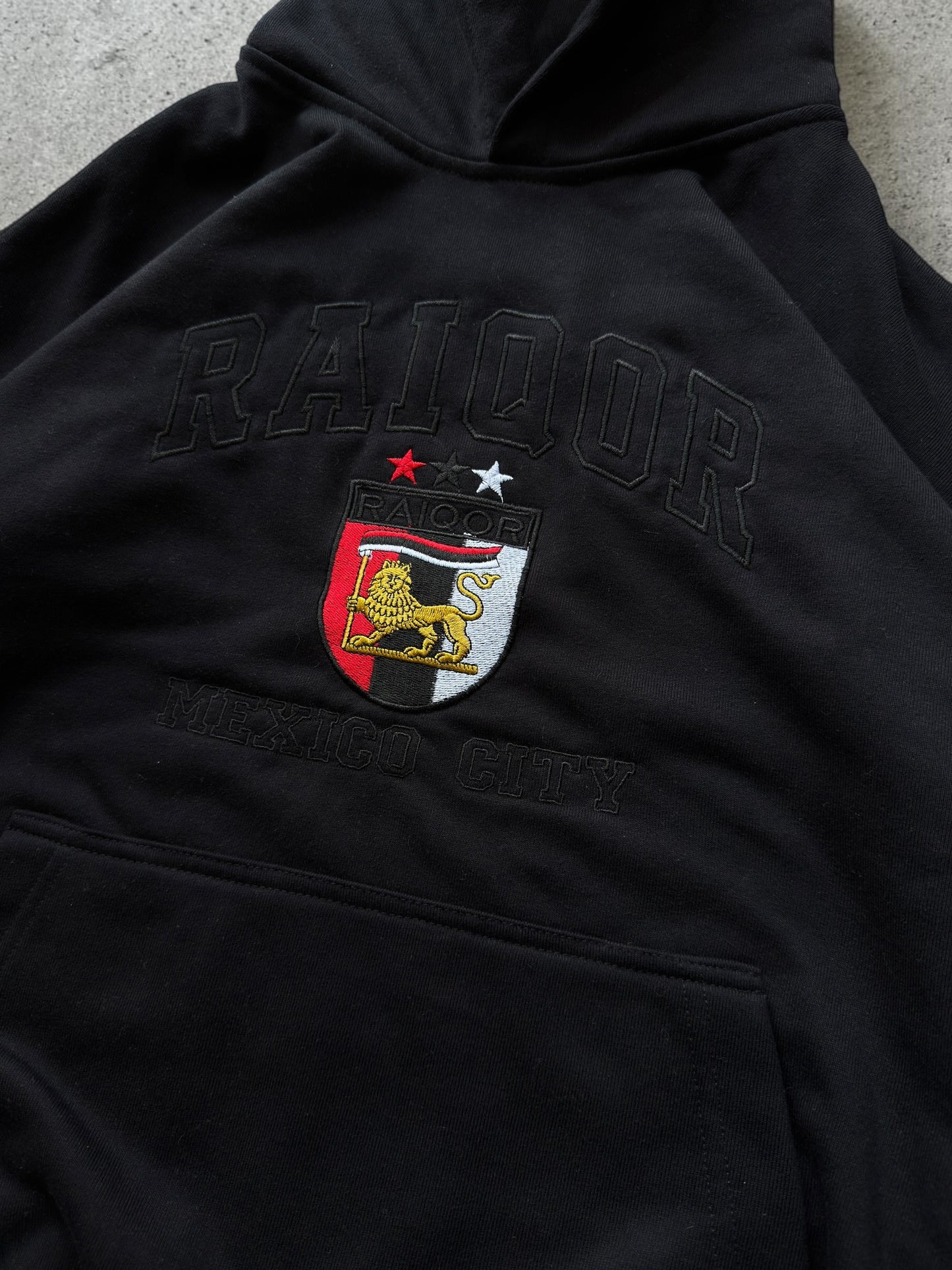 Raiqor university black hoodie